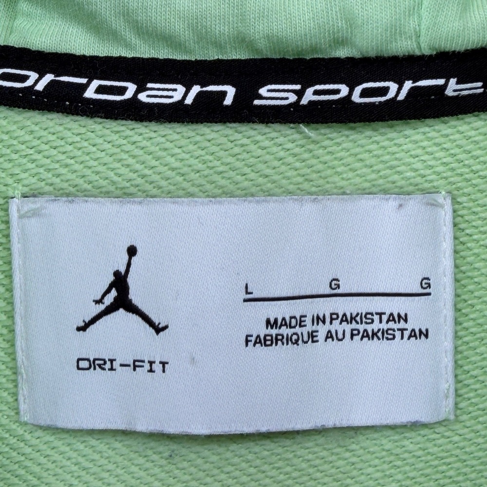 Jordan Sport Mens Dri-FIT Hoodie Lime Green Pullover Jumpman‎ FV8606-376 Size L - Picture 3 of 11